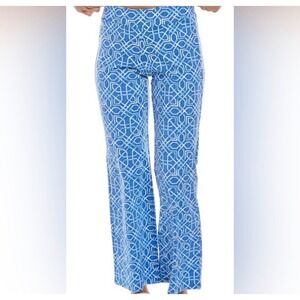 JMcLaughlin Carmel Pant in Navy Blue Diamond Tile Print, Women's Size Large, NWT